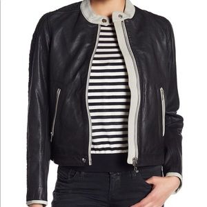 Diesel Color Block Leather Jacket